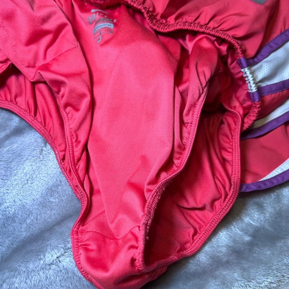 Nike Womens Size Medium Dri-FIT Running Shorts Pink White Purple Athletic Gym - Picture 11 of 14